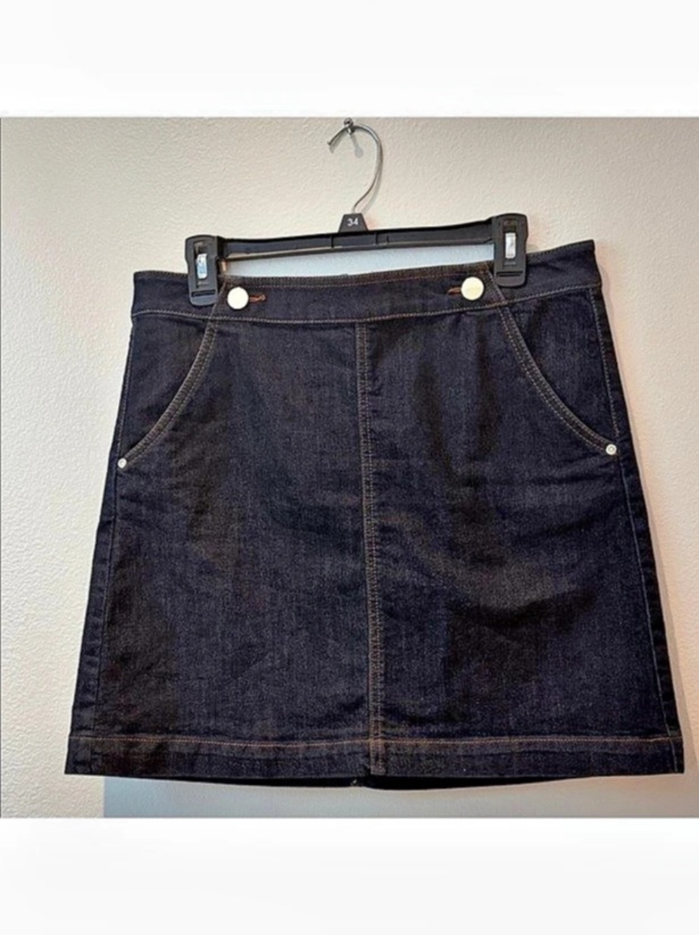Denim Mini Skirt in Black